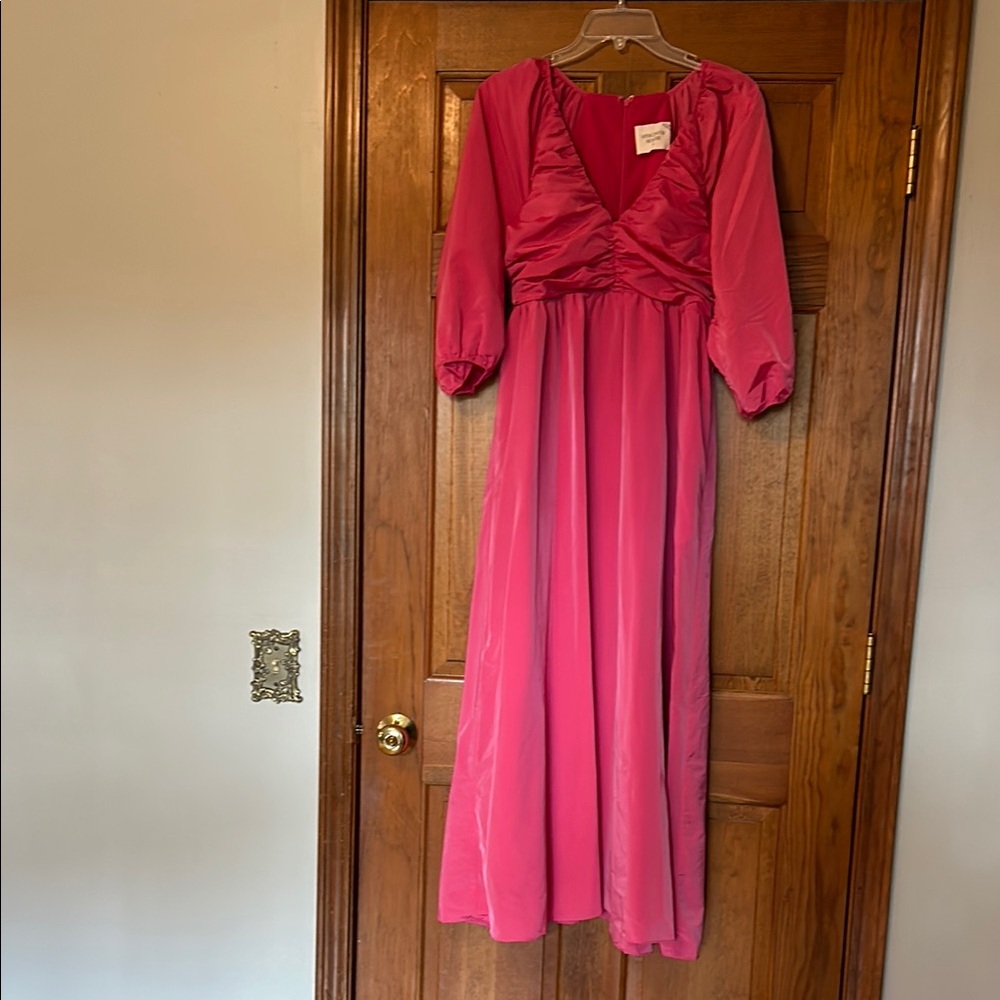 Pink Embellished Ruffled Gown